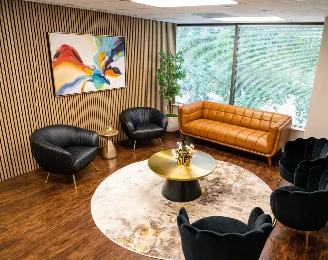 Clean, professional medical spa treatment room with neutral tones at Macie Medical in Katy
