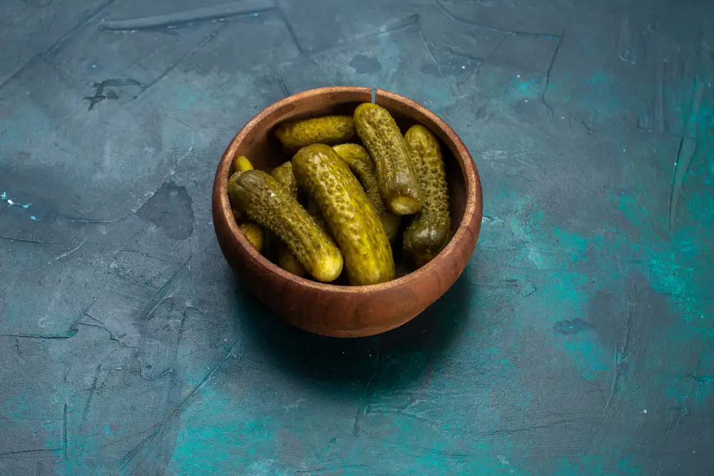 Pickles inside a plate