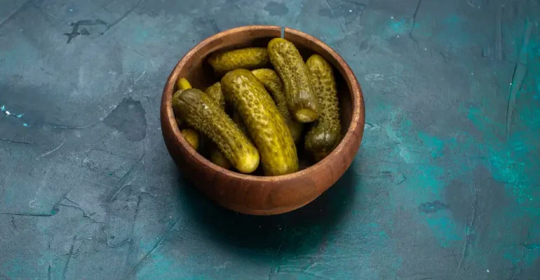 Pickles inside a plate